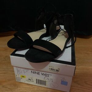 Black open toed sandals